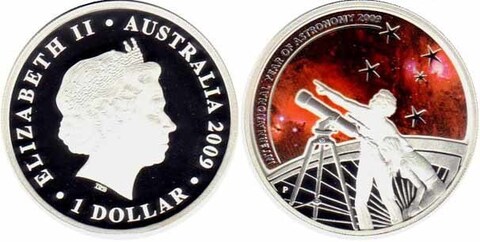 1 доллар Международный год астрономии Космос Звезды 2009 г. Австралия Proof