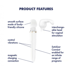 Вибромассажер Satisfyer Double Wand-er Connect App белый