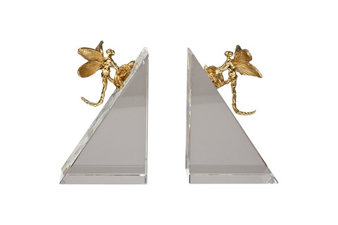 Держатели для книг 2шт Garda Decor Стрекозы искусственный хрусталь