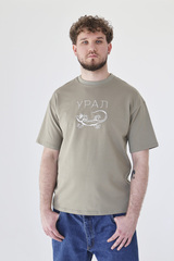 Футболка "Урал Пастернак" вышивка, олива