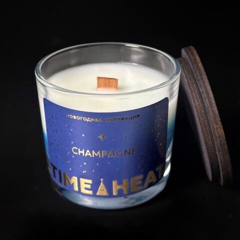 Свеча в стакане Champagne 80 мл | TIME HEAT