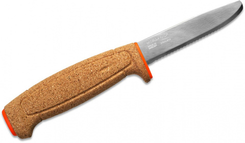 Нож Morakniv Floating Serrated стальной разделочный, лезвие: 94 mm, серрейт. заточка оранжевый (13131)