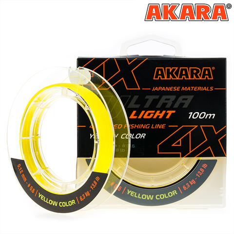 Шнур Akara Ultra Light Yellow 100 м 0,10