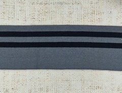 Подвязы трикотажные, ш. 7 см, L 124 см, тёмно-серый с чёрным