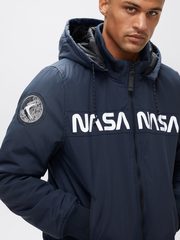 Куртка Alpha Industries MA-1 Hooded NASA II Blue (Синяя)