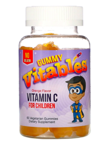 Vitables, жевательный витамин C для детей, апельсиновый вкус, 60 вегетарианских жевательных конфет