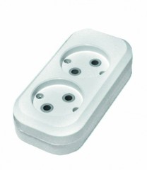 89-0-002 Колодка для удлинителя 2 розетки, 10А, б/з (Very)