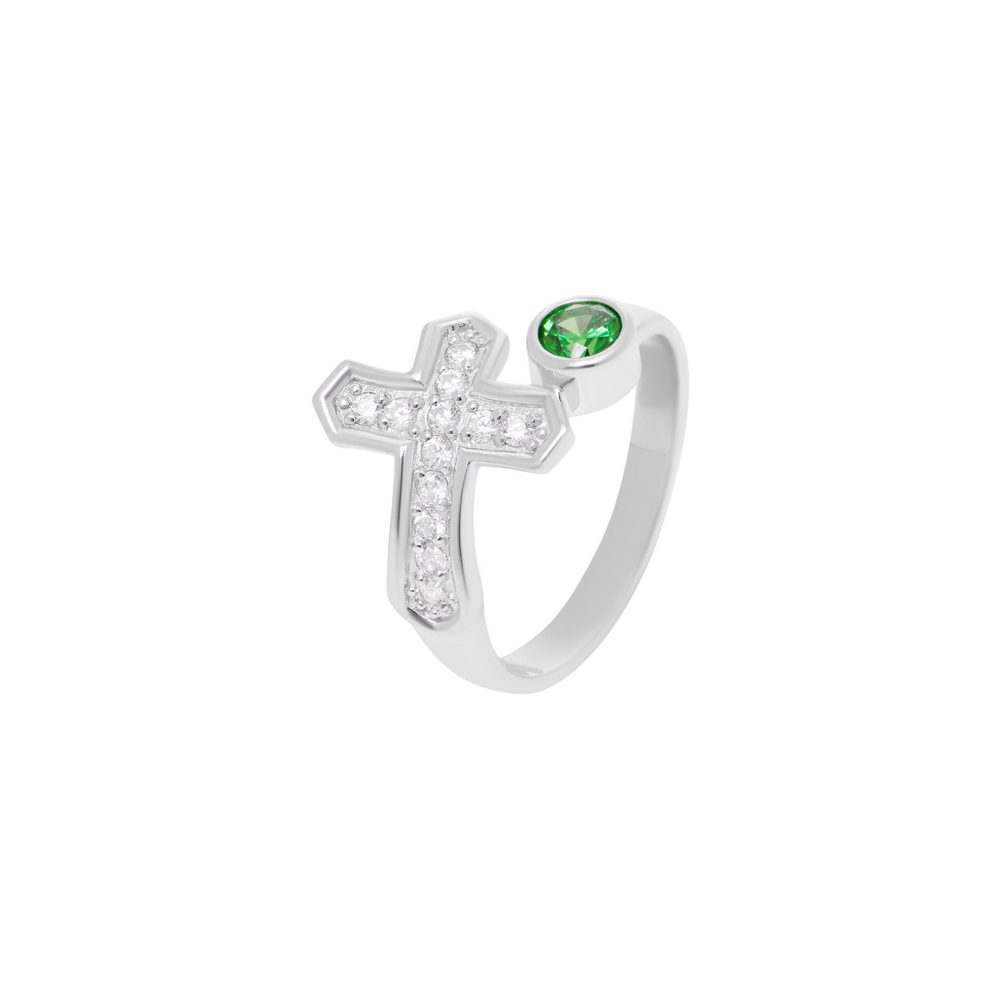 viva la vika кольцо crystal embrace ring – green VIVA LA VIKA Кольцо Cross & Crystal Ring – Green