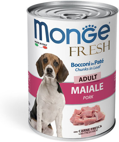 Monge Dog Fresh Chunks in Loaf консервы для собак мясной рулет (свинина) 400 г