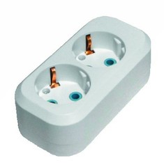 89-0-102 Колодка для удлинителя 2 розетки, 16А, с/з (Very)