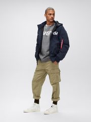 Куртка Alpha Industries MA-1 Hooded NASA II Blue (Синяя)