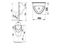 ПИССУАР JIKA LIVO БЕЗ СЕНСОРА, наружный подвод