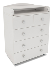 Комод СКВ, 5 ящиков, ручка- фигурная, колеса (орех)