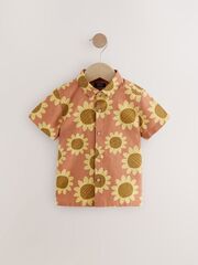 Рубашка с коротким рукавом для мальчика Next AB6-467, Светло-коричневый