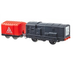 Fisher Price Моторизованный паровоз ДИЗЕЛЬ с прицепом из серии Трекмастер (BMK88-3)