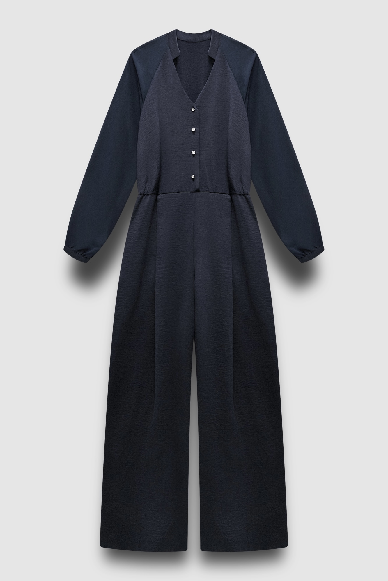 Комбинезон из атласной ткани, синий