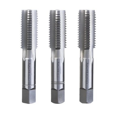 Метчик М18х2,5 (Комплект 3шт) DIN352 HSSE 6h 95мм a=11 Ruko 230180E