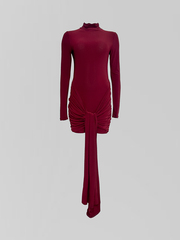 Платье Fashion укороченное однотонное с асимметричными завязками