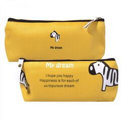 
          Пенал - косметичка Alingar, ПВХ, молния, 200х90 мм, "My dream", желтый (зебра, надпись)