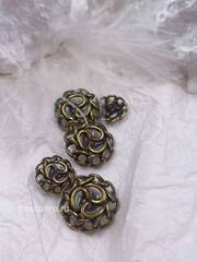 Пуговицы бронзовые плетеные с прозрачной эмалью