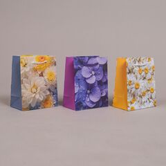 Пакет подарочный XS вертикальный, Цветы, 12*15*6 см (Д*В*Ш)