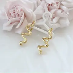 Швензы Волна 35*12 мм с английским замком, позолота, Ш012