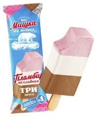 Эскимо МИШКА три вкуса (пломбир) 70 гр.