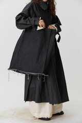 Шопер из черной вареной джинсы