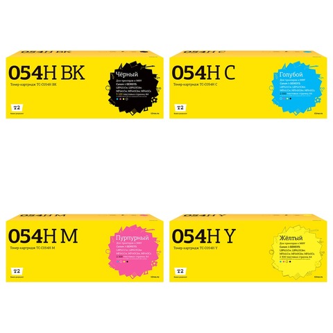 Комплект картриджей T2 TC-C054H для Canon i-SENSYS LBP621Cw, LBP623Cdw, MF641Cw, MF643Cdw — 4 цвета