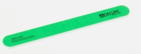 Пилка 9101801 для ногтей NEON прямая, зелёная 240/240, 18 см (Dewal)