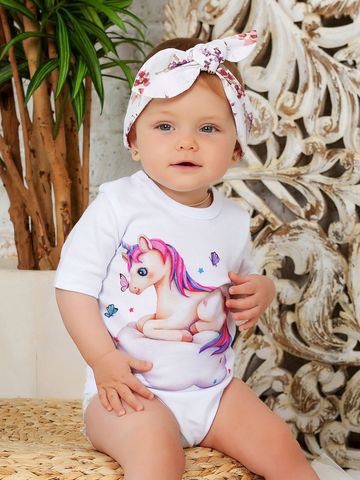 Боди с коротким рукавом "Единорожка на облаке"