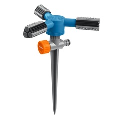 GRINDA RR-P, 75 м, 2 полив, 3 сопла, на пике, ударопрочный пластик, круговой распылитель, PROLine (40341)