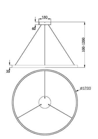 Подвесной светодиодный светильник Maytoni Rim MOD058PL-L65WK