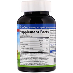 Carlson Labs, Vitamin D3 Gummies, Natural Fruit Flavors, 25 mcg (1,000 IU), 60 Gummies