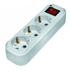 89-0-113 Колодка для удлинителя 3 розетки, 16А, с/з, с выкл. (Very)