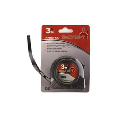 Рулетка "ЭКСПЕРТ" 7303, двойная фиксация, обрезиненный корпус из ABS пластика, 3м*16мм