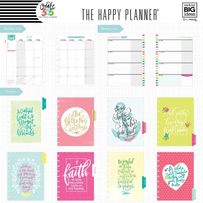 Ежедневник Happy Planner от Me & My Big Ideas- Create 365 Medium Planner  19,5х24,5см -Have Faith / HORIZONTAL