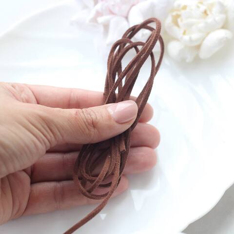 Шнур замшевый (искусственный), коричневый, 3 мм, 1 метр