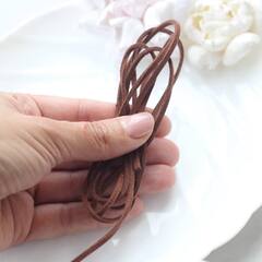 Шнур замшевый (искусственный), коричневый, 3 мм, 1 метр