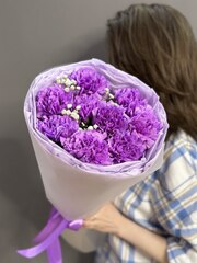 Букет из 9 сиреневых диантусов