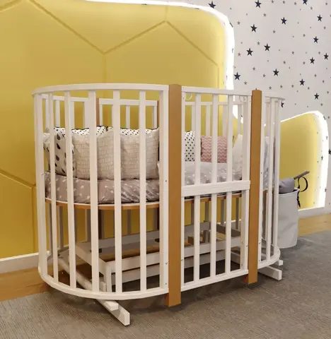 Кроватка-трансформер для новорождённых Incanto SILVIA 9 в 1, цвет белый/стойки бук