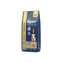 Корм для собак сухой BRIT PREMIUM с индейкой и телятиной для собак "Dog Adult Medium",15 кг