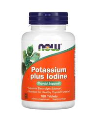 NOW Foods Калий плюс йод, 180 таблеток