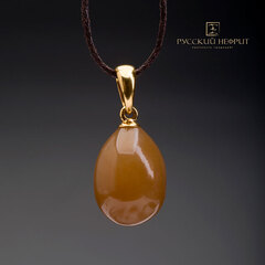 Подвеска яйцо "Genesis". Медовый нефрит.