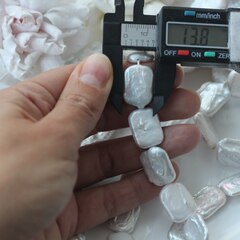 Жемчуг натуральный барочный, прямоугольный, 17,9-19,5 мм, 1 нить, Ж031