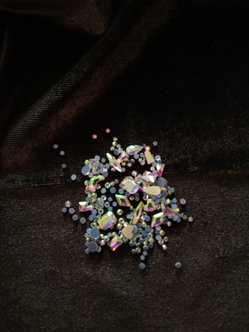 Стеклянные стразы  (размер микс) 180шт, цвет хамелеон