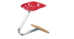 Стул Zanotta лакированное красное сиденье 51х51х49 Mezzadro