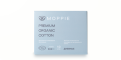 ПРОКЛАДКИ ДНЕВНЫЕ MOPPIE PREMIUM ORGANIC COTTON 3 КАПЛИ 10 ШТУК