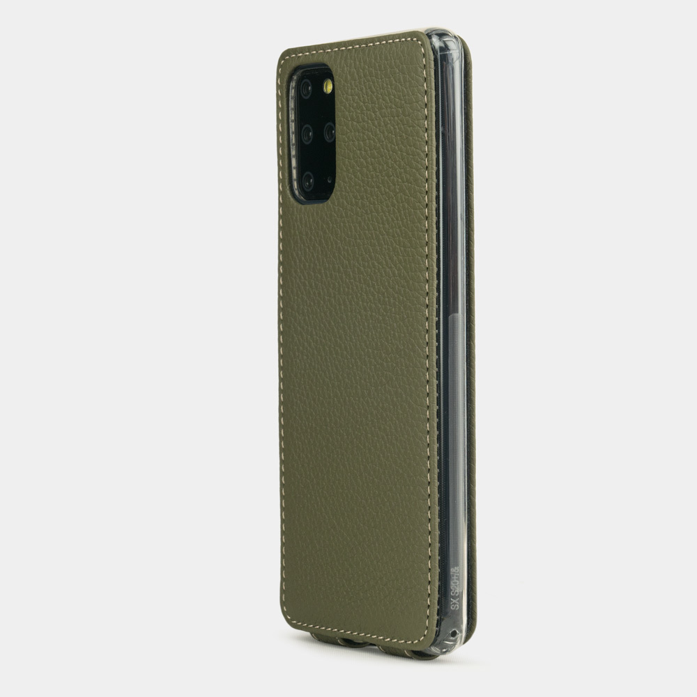 Чехол для Samsung Galaxy S20+ из натуральной кожи теленка, зеленого цвета