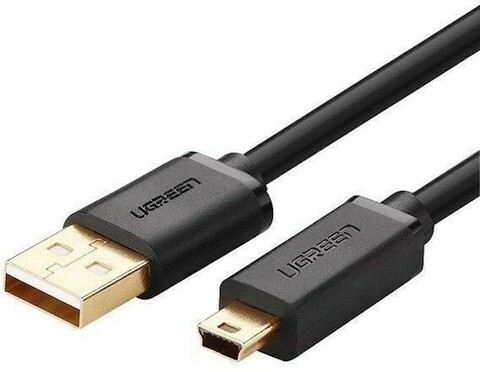 Кабель UGREEN US132 10354 USB 2.0 A Male to Mini 5 Pin Male Cable 0.5m, Black